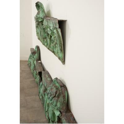 19th Century Set of 3 Oxidized Copper Panels