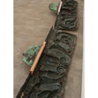 19th Century Set of 3 Oxidized Copper Panels