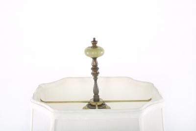19th Century Sevres Style Porcelain Onyx Base Table Lamps