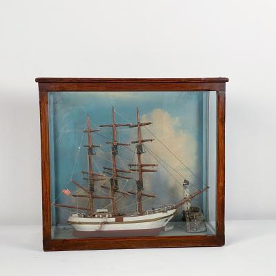 19th Century Ship Model Diorama American circa 1880