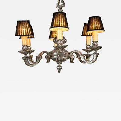 19th Century Silvered Bronze Chandelier