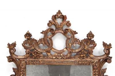 19th Century Silvered Bronzed Venetian Wall Mirror Handcarved Italy ca 1840