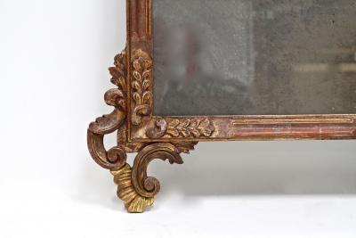 19th Century Silvered Bronzed Venetian Wall Mirror Handcarved Italy ca 1840