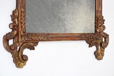 19th Century Silvered Bronzed Venetian Wall Mirror Handcarved Italy ca 1840