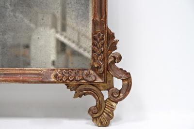 19th Century Silvered Bronzed Venetian Wall Mirror Handcarved Italy ca 1840