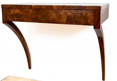 19th Century Sleek Neoclassical Walnut Wall Console