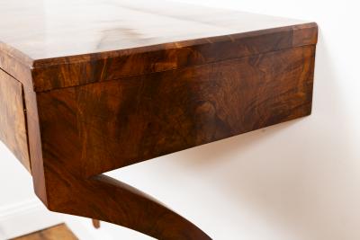 19th Century Sleek Neoclassical Walnut Wall Console