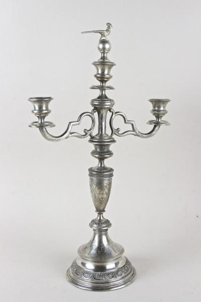 19th Century Solid Silver Candelabras Candleholder Pair Of 2 AT circa 1860
