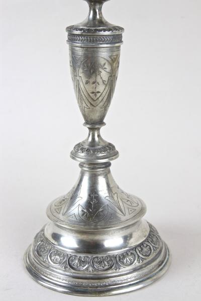 19th Century Solid Silver Candelabras Candleholder Pair Of 2 AT circa 1860