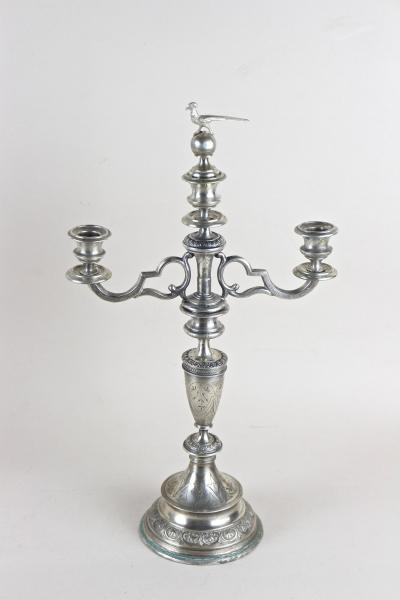 19th Century Solid Silver Candelabras Candleholder Pair Of 2 AT circa 1860