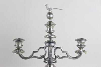 19th Century Solid Silver Candelabras Candleholder Pair Of 2 AT circa 1860