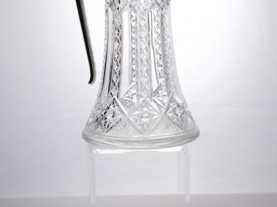 19th Century Sterling Silver Cut Glass Claret Jug Pitcher