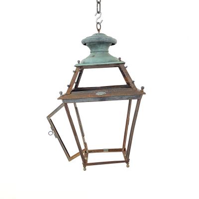 19th Century Street Lantern in Copper and Iron