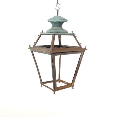 19th Century Street Lantern in Copper and Iron