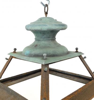 19th Century Street Lantern in Copper and Iron