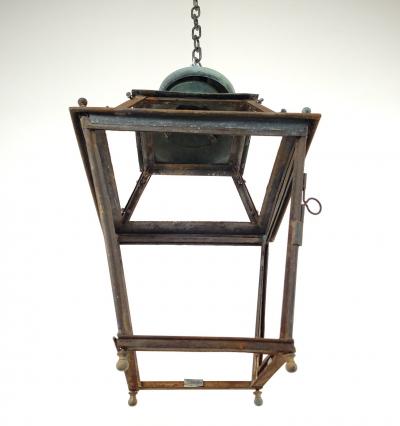 19th Century Street Lantern in Copper and Iron