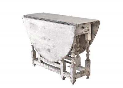 19th Century Swedish Baroque Gateleg Oval Dining Table