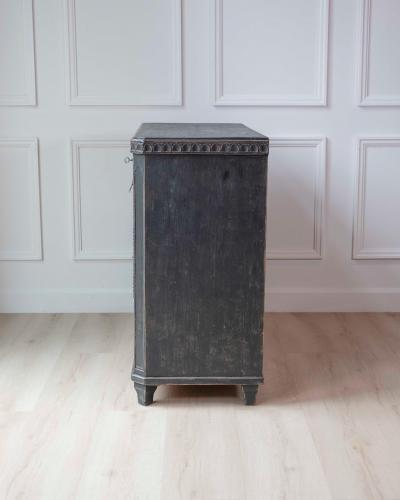 19th Century Swedish Black Painted Pine Chest of Drawers