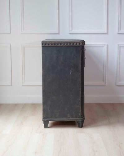 19th Century Swedish Black Painted Pine Chest of Drawers