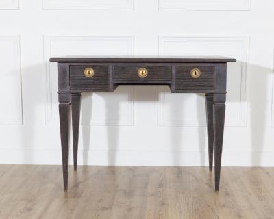 19th Century Swedish Black Painted Writing Desk with Brass Fittings