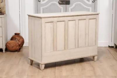 19th Century Swedish Light Painted and Carved Apothecary Chest with 15 Drawers