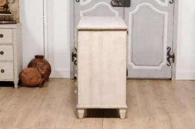 19th Century Swedish Light Painted and Carved Apothecary Chest with 15 Drawers