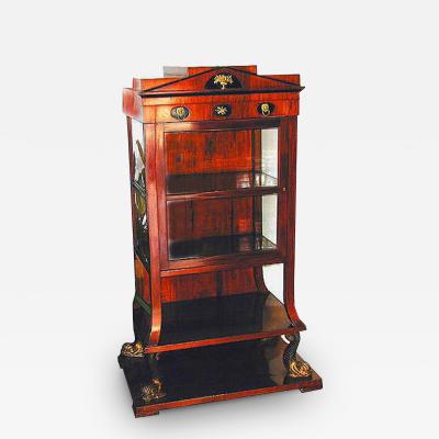 19th Century Swedish Mahogany and Ebonized Neoclassical Vitrine Cabinet