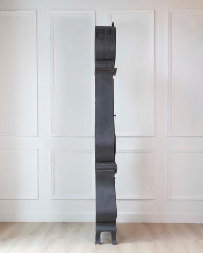 19th Century Swedish Mora Clock in Black Paint
