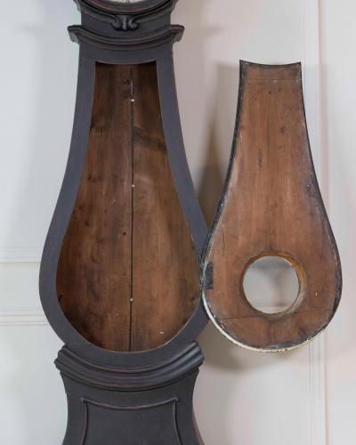 19th Century Swedish Mora Clock in Black Paint