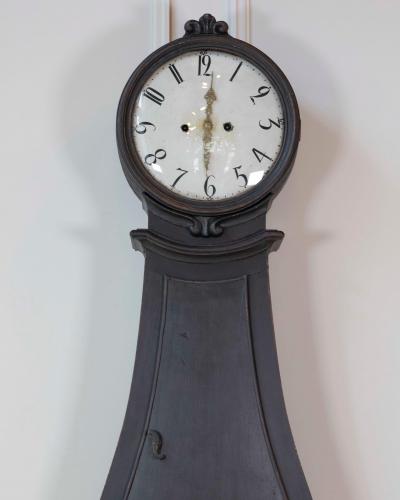 19th Century Swedish Mora Clock in Black Paint