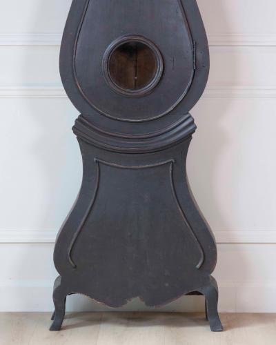 19th Century Swedish Mora Clock in Black Paint