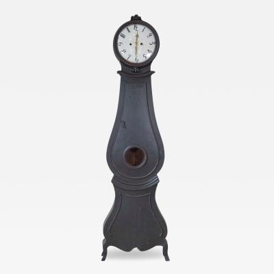 19th Century Swedish Mora Clock in Black Paint