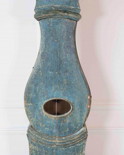 19th Century Swedish Mora Clock in Original Blue Paint