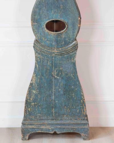 19th Century Swedish Mora Clock in Original Blue Paint