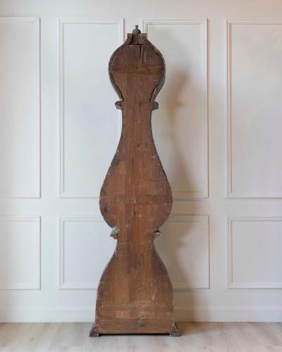 19th Century Swedish Mora Clock in Original Turquoise Paint