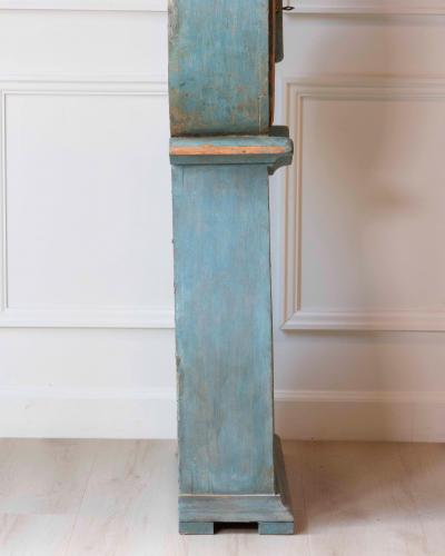 19th Century Swedish Mora Clock in Original Turquoise Paint