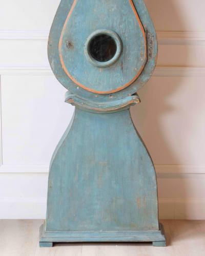 19th Century Swedish Mora Clock in Original Turquoise Paint