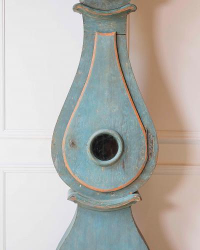 19th Century Swedish Mora Clock in Original Turquoise Paint