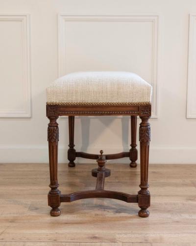 19th Century Swedish Neoclassical Bench with Upholstered Seat