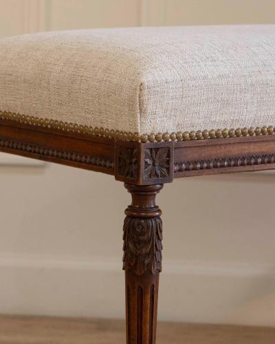 19th Century Swedish Neoclassical Bench with Upholstered Seat