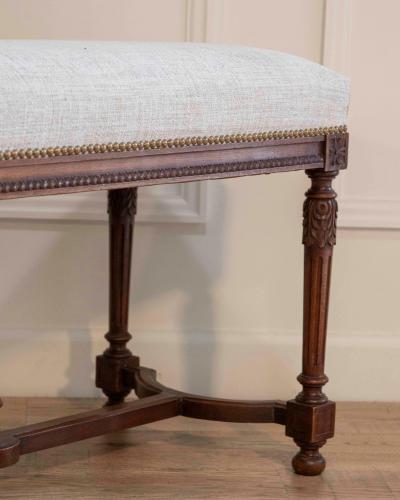 19th Century Swedish Neoclassical Bench with Upholstered Seat