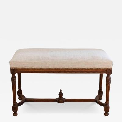 19th Century Swedish Neoclassical Bench with Upholstered Seat