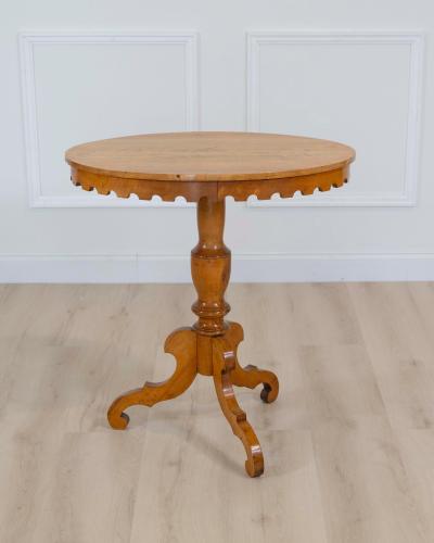 19th Century Swedish Oval Flame Birch Side Table Circa 1890
