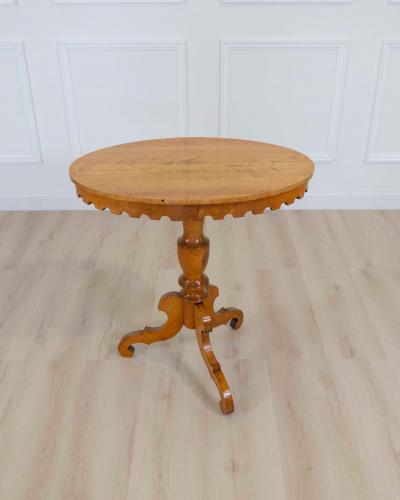 19th Century Swedish Oval Flame Birch Side Table Circa 1890