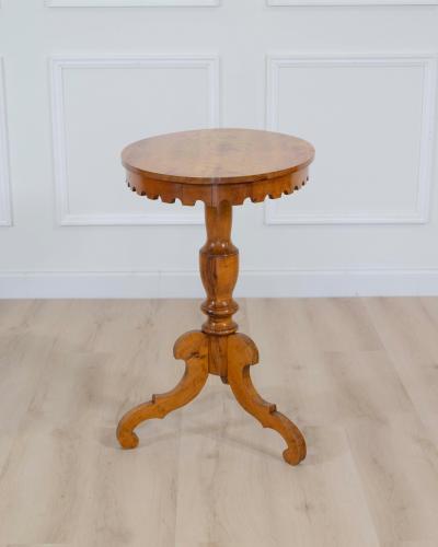 19th Century Swedish Oval Flame Birch Side Table Circa 1890