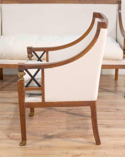 19th Century Swedish Salon Suite with Sofa and Pair of Armchairs