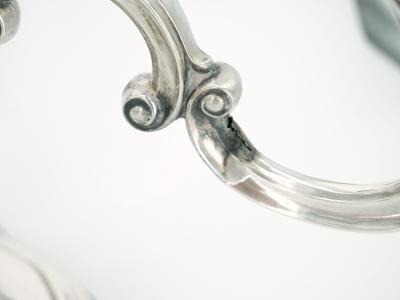 19th Century Tableware Sterling Silver Five Arm Candelabra Wood Base