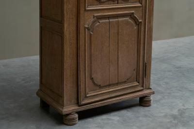 19th Century Tall French Single Door Armoire or Bonneti re Cabinet in Solid Oak