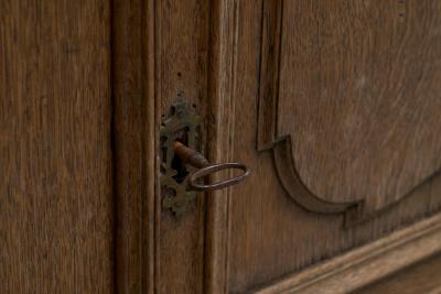 19th Century Tall French Single Door Armoire or Bonneti re Cabinet in Solid Oak