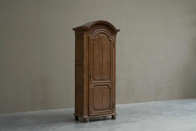 19th Century Tall French Single Door Armoire or Bonneti re Cabinet in Solid Oak